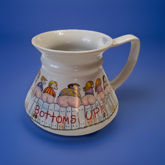 Vintage (Bottoms Up) No Spill Mug Butts Mooning Hirschi Flat Bottom - Picture 1 of 5